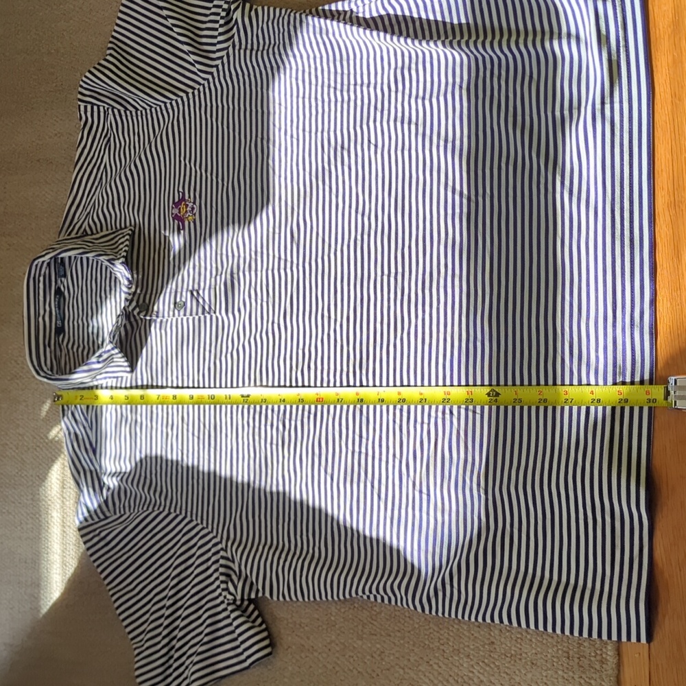 Mens Cutter Buck East Carolina Pirates Striped Polo Size XXL Purple/White - Picture 7 of 7